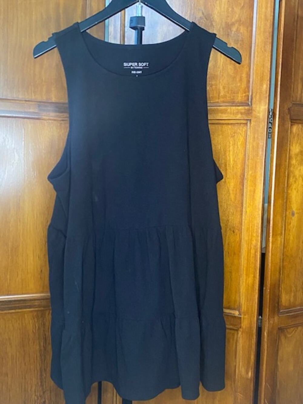 Torrid Super Soft Rib Knit Black Tiered Babydoll Size 4x